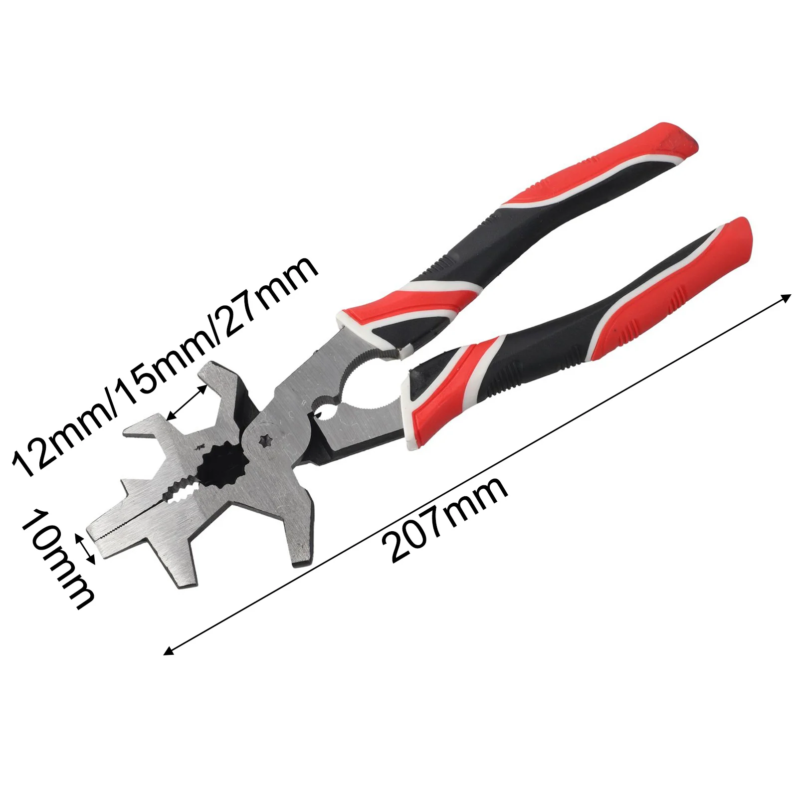 Pinza multifunzione con impugnatura antiscivolo TPR Maniglia antiscivolo Design intuitivo Strumento versatile Acciaio ad alto tenore di carbonio
