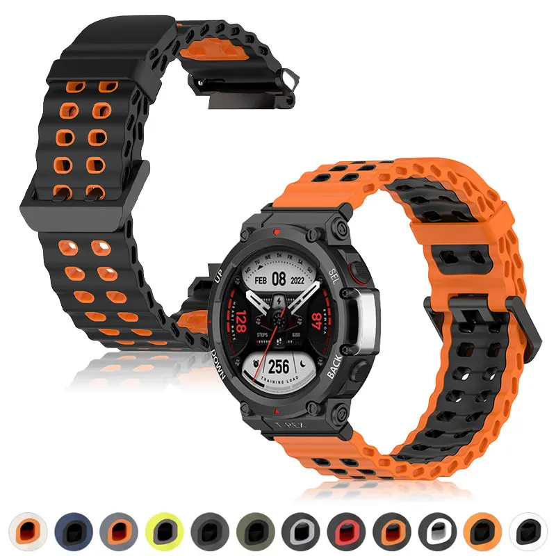Silicone WatchBands For Amazfit T-rex3/2 Smart Watch Straps Sport Band For Huami Amazfit T-rex/pro Bracelets Accessories Correa