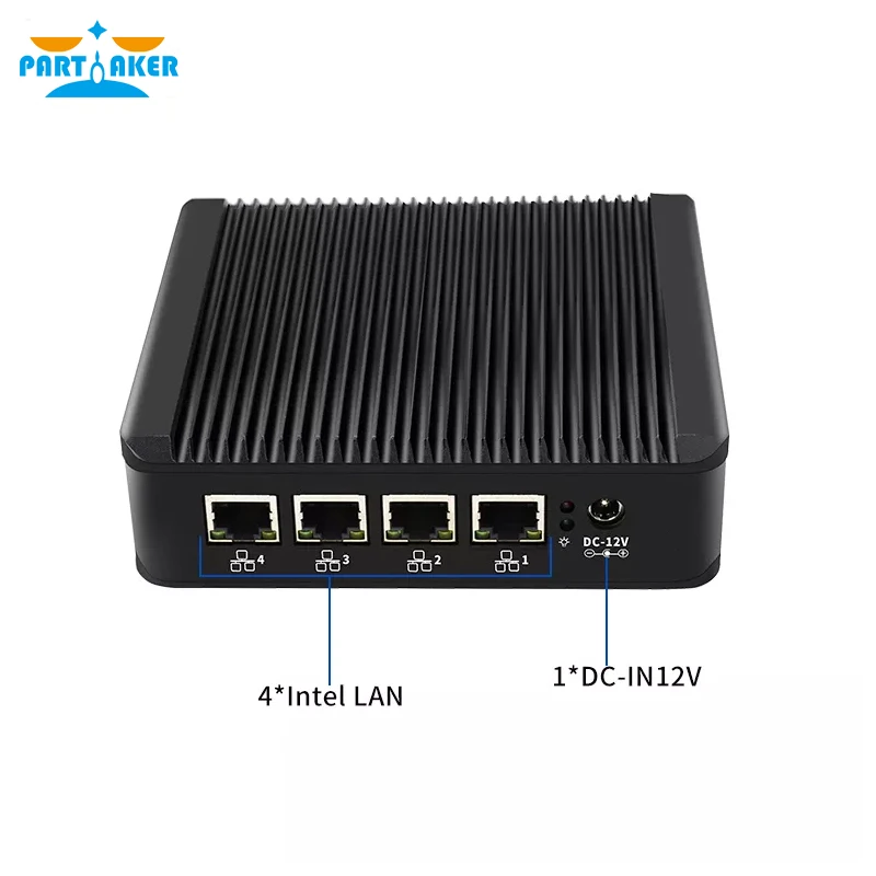 جهاز توجيه ناعم بدون مروحة Intel Celeron J4125 كمبيوتر صغير رباعي النواة 4x Intel i225-V 2.5G LAN HD VGA pfSense جهاز جدار الحماية ESXI AES-NI