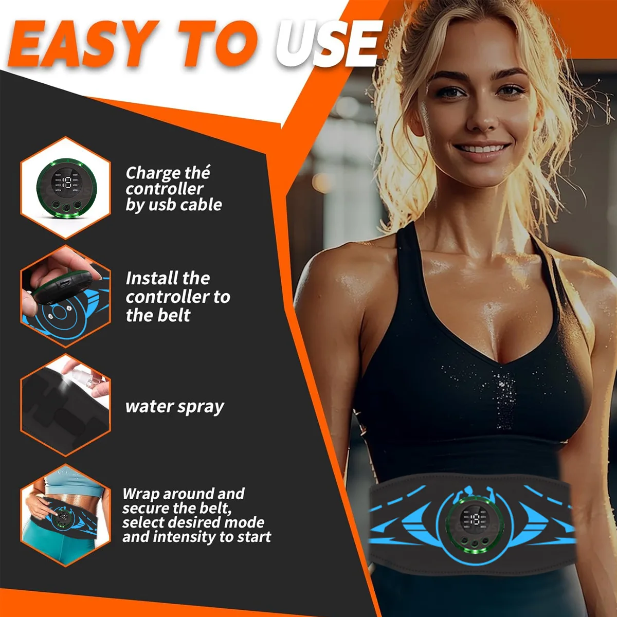 Advanced EMS Abdominal Muscle Stimulator Belt Intelligent Core Training, Body Shaping & Muscle Rehabilitation Workout Gear