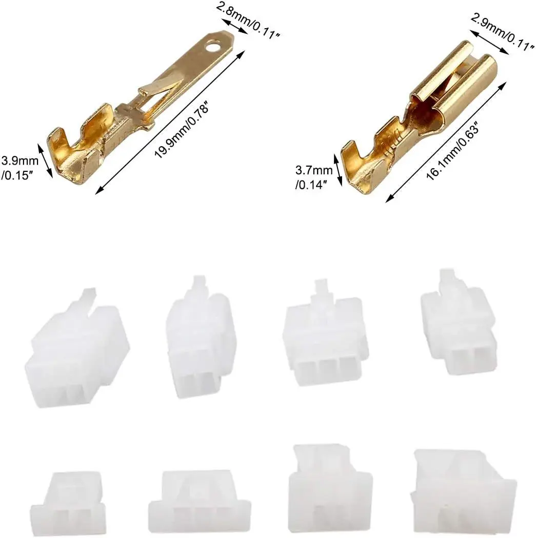 380Pcs 2.8mm Automotive Wire Connector Kit 2/3/4/6 Pin Male Female Housing Crimp Terminals Electrical Wiring Plug Set
