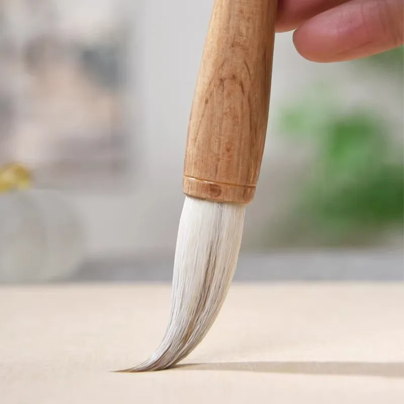 Regular Script Calligraphy Brush for Beginners, Goat & Weasel Hair for Chinese Couplets Writing, Practice Brush Large Characters