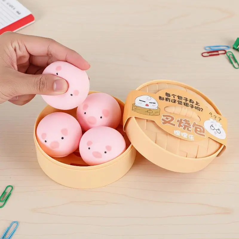 Slow Rebound Decompression Simulated Animal Steamed Bun Fidget Toy Soft Squeeze  for Kids Adult Anxiety Relief
