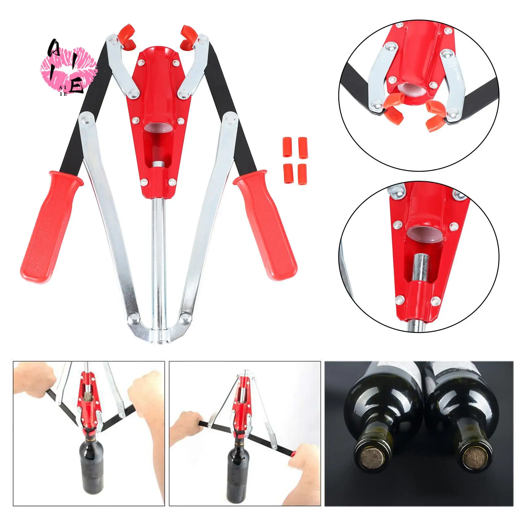 

A11E-Double Lever Hand Corker Wine Bottle Corker With 2 Handled Corking For Homebrew Wine Making