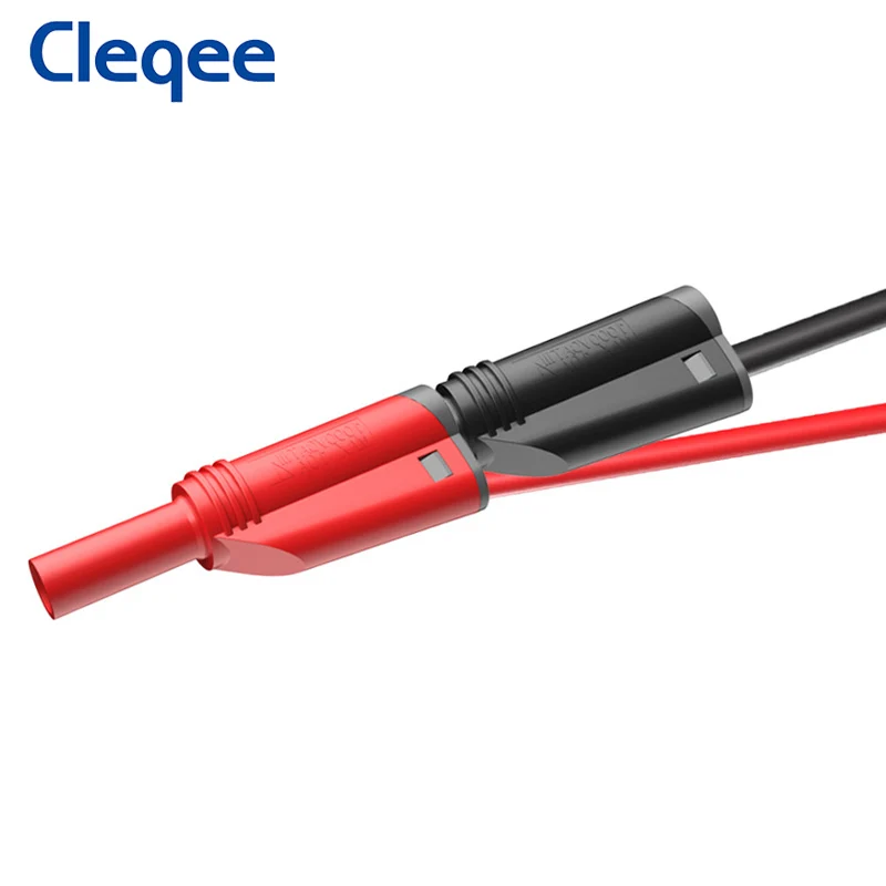 Cleqee P1050-1 Multimater Silicone Test Lead 4mm Banana Plug Soft Cable Safe Stackable Male Plug 1M Wire