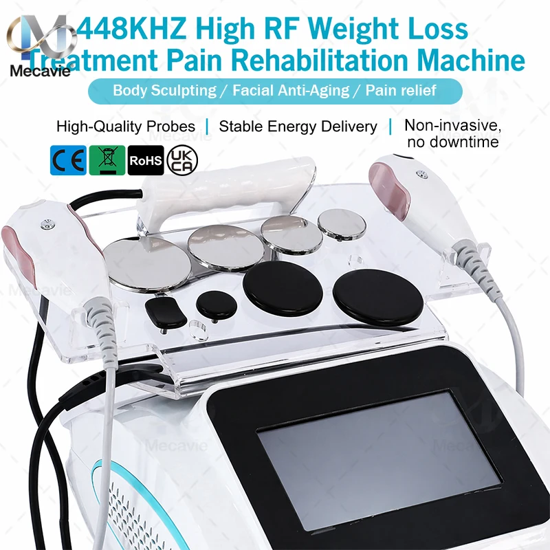 2026 Hot 448KHz RF Tecar 4 Probes Machine,Pain Relief,Muscle Relax,Facial Lifting,Body Slimming Multifunctional Home Salon Devic