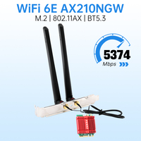 FENVI Wifi 6E AX210 WiFi Adapter M.2 Wireless Ethernet Network Card BT5.3 Tri-Band 2.4G/5G/6GHz 802.11AX For Win 10 11