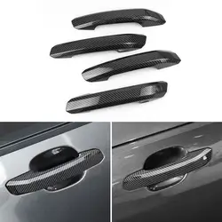 4pcs For Audi A4 B9 A5 2017 2018 2019 Car Accessories ABS Carbon Fiber Exterior Door Handle Cover Trim