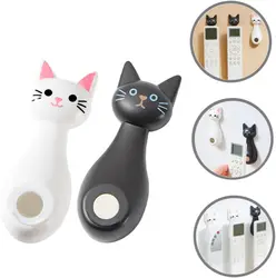 2/4 cute cat shaped magnetic TV air conditioning remote control bracket with no punching key hanging wall storage rack