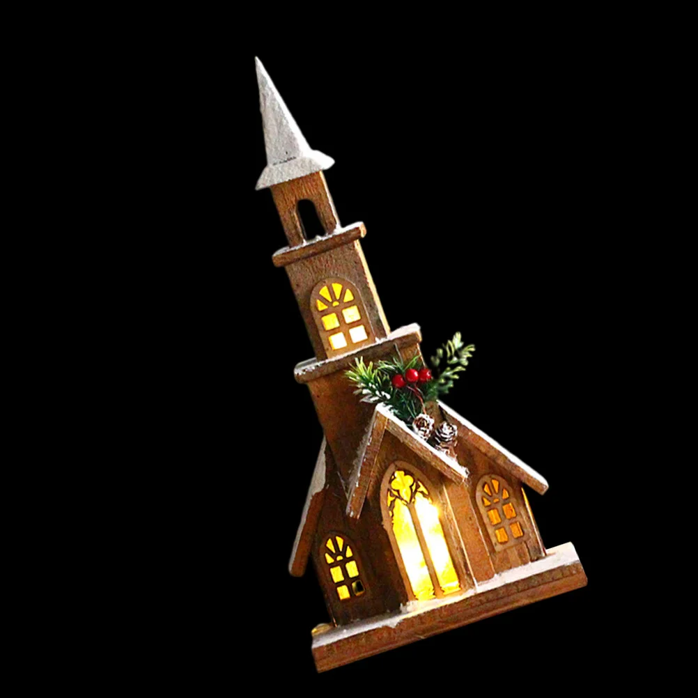 

1pc LED Glowing Snow House Christmas Ornament Wooden Decor Luminous House Adorn Party Home Holiday Charm Special Meaningful