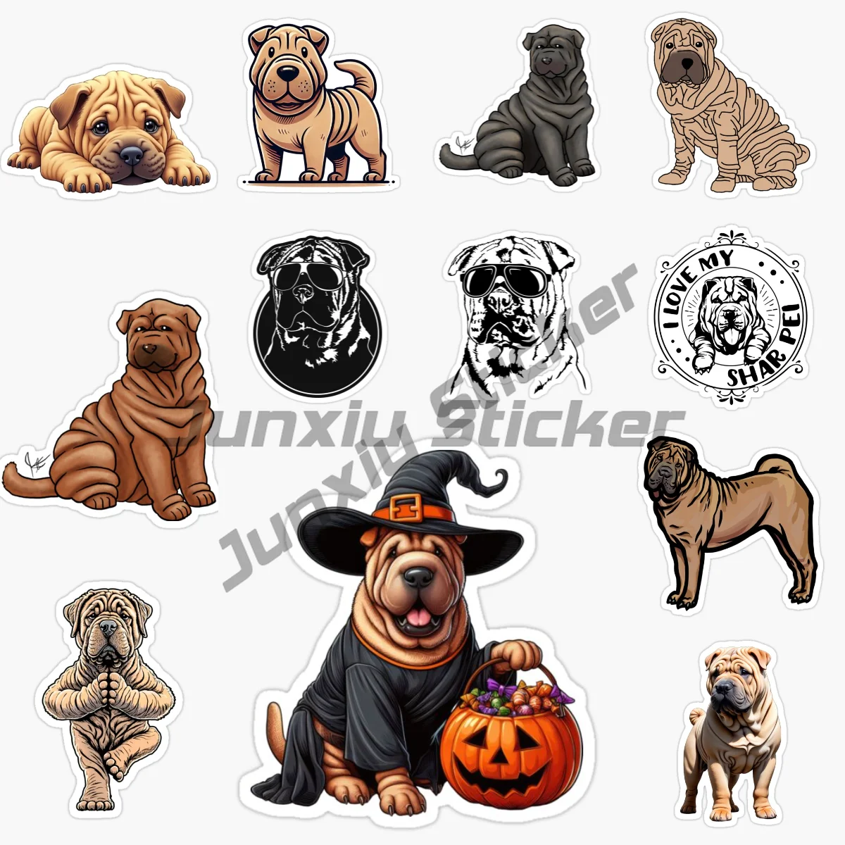 

SHAR-PEI Dog Car Sticker Shar Pei Dog Pet Animal Waterproof Vinyl Decal Car Accessories Decor Pegatinas Para Coche