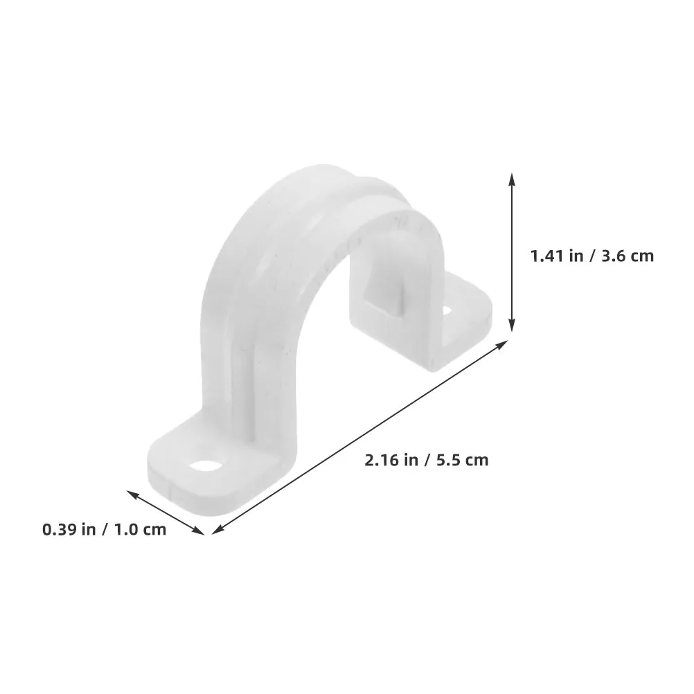 20Pcs PVC Tube Clamps Heavy Duty Pipe Strap Clips U-Tube Strap Clamps for Pipe Fixing Tubing Clamp Outdoor Indoor Use