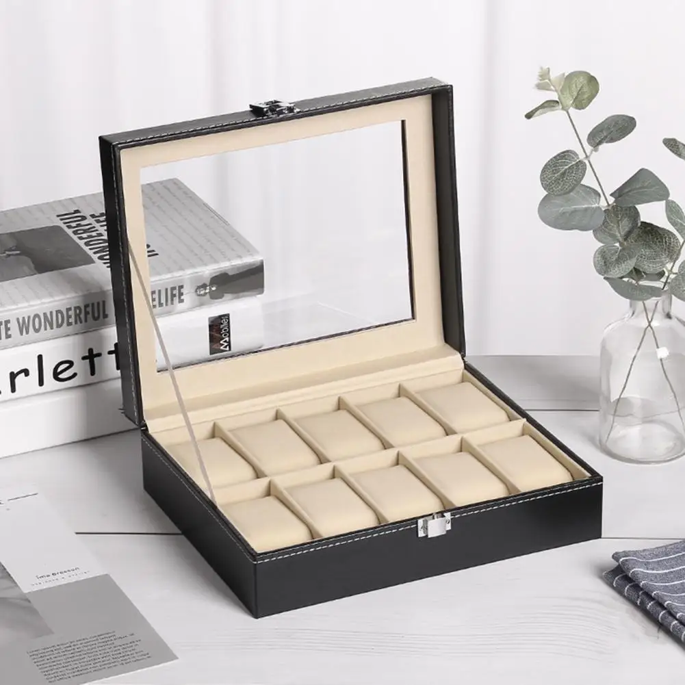 Retro Storage Holder  Multi-functional Anti-drop Storage Box  12 Slots Exquisite Watch Storage Case