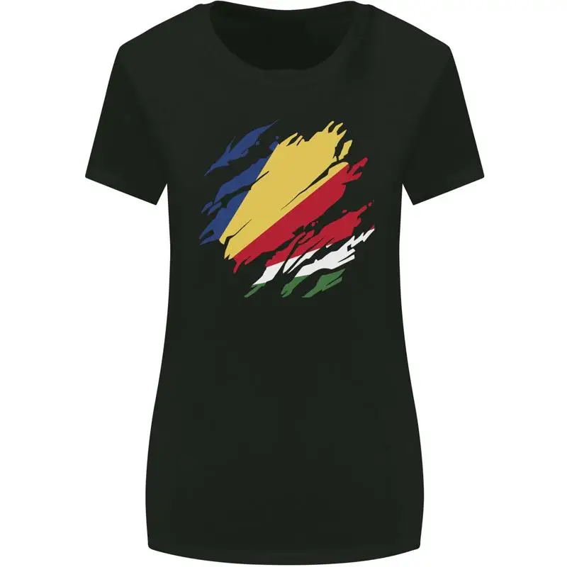 Torn Seychelles Flag Seychellois Day Football Womens Wider Cut T-Shirt