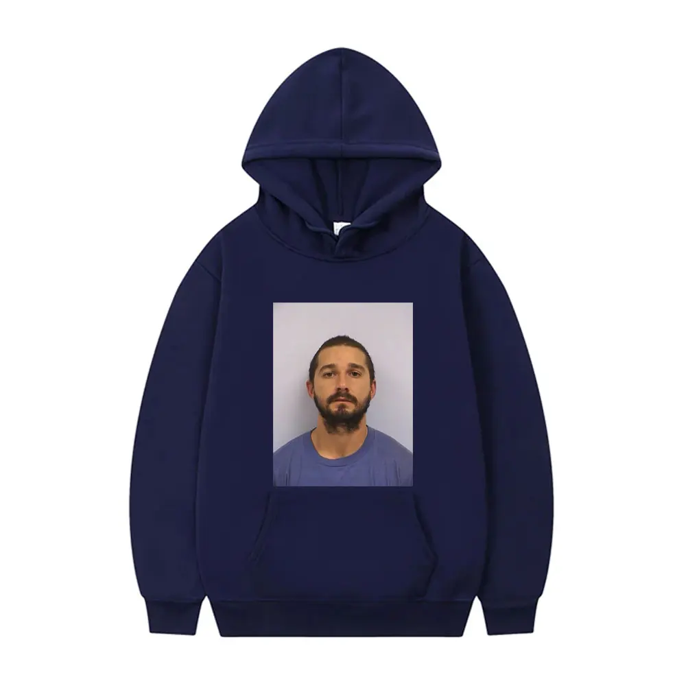 Film Actor Shia Labeouf Mugshot Hoodie Men Women Fashion Vintage Hooded Sweatshirt Male Casual Oversized Fleece Cotton Hoodies