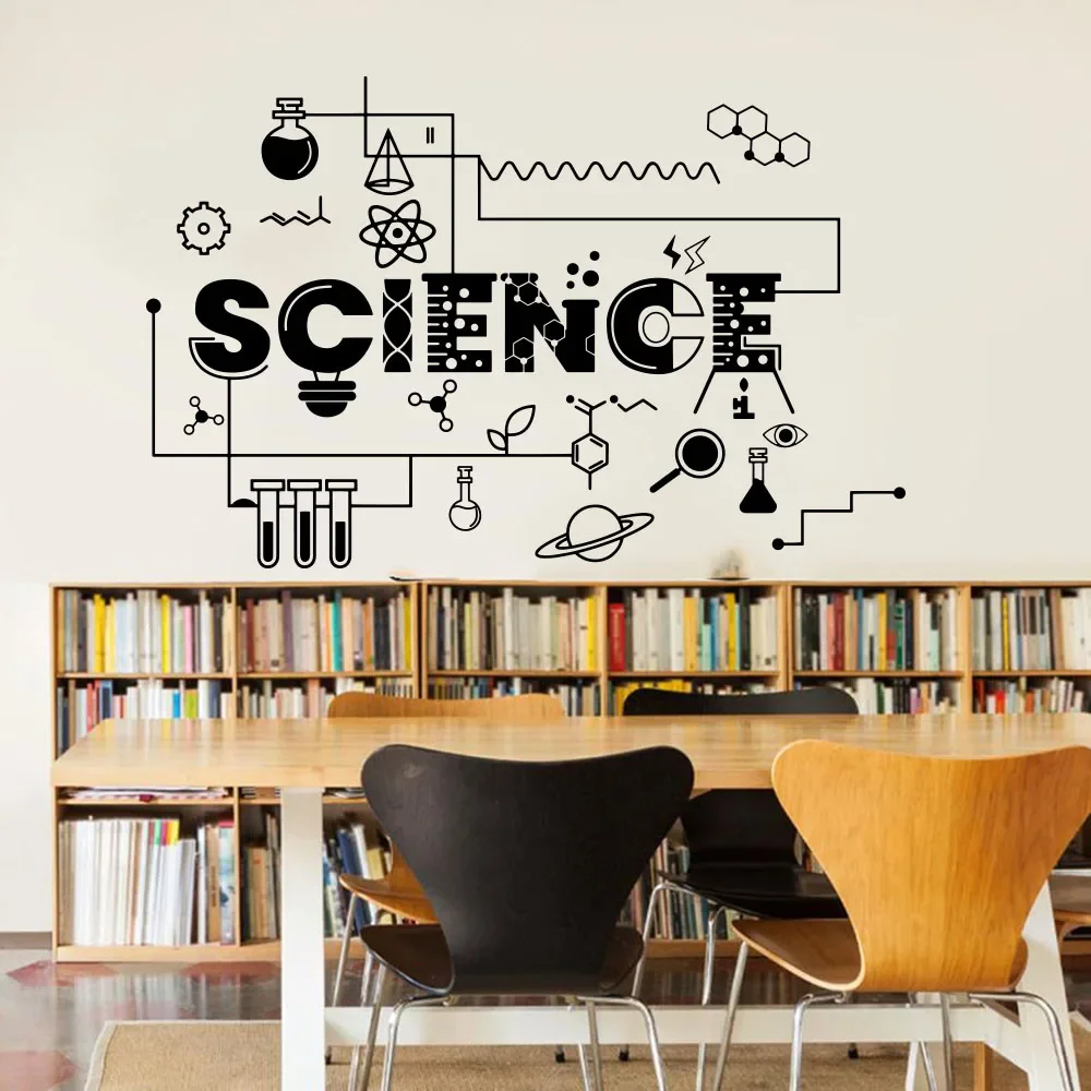 Science Experimental Tool Wall Sticker Viny School Laboratory Chemistry Teachers Education Wall Decal Laboratory Decor A534