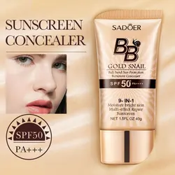 BB Cream Foundation 2colors Brighten Even Skin Tone Liquid Concealer Gold Snail SPF 50 Sunscreen Moisturizing Cream Makeup Base