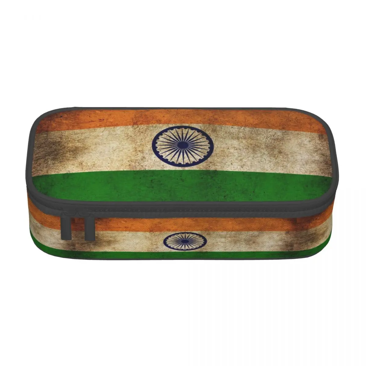 Custom Cute Flag Of Indias Pencil Case for Boys Gilrs Indias Patriotic Large Storage Pen Box Bag Stationery