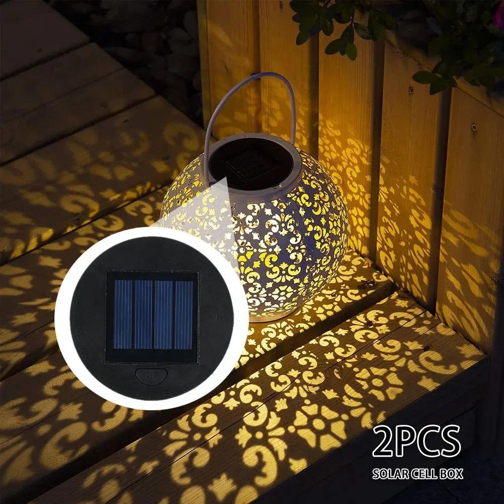 2PCS Solar Battery Boxes Solar Light Replacement Top LED Solar Panel Lamp Lid Outdoor Camping Solar Lantern Top Replacement Part