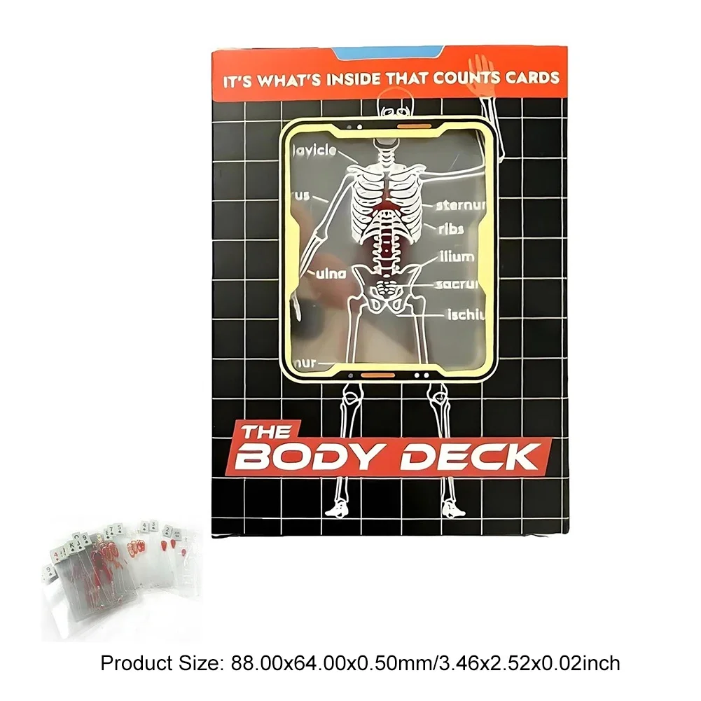 Funny Anatomy Poker Reusable Body Transparent Playing Cards Multi-Purpose Human Anatomy Playing Cards for Anatomy Enthusiasts