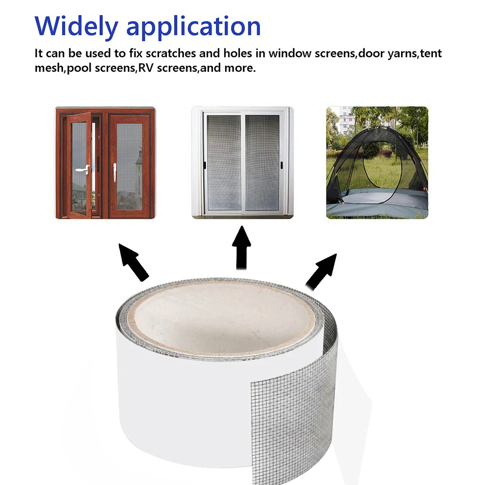 Net Mesh Repair Tape Window Screen Repair Tape Self-adhesive Fix Patch Anti-Insect Mosquito Fly Mesh Broken Holes Patch Repair