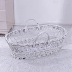 Custom high quality wicker moses baskets portable baby carry basket cradle