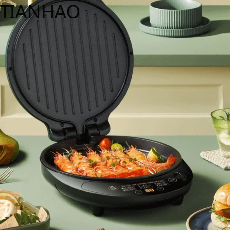 Máquina para hacer tortitas con calefacción de doble cara, sartén eléctrica antiadherente Para desayuno, máquina Para tortillas, máquina Para hacer tortitas