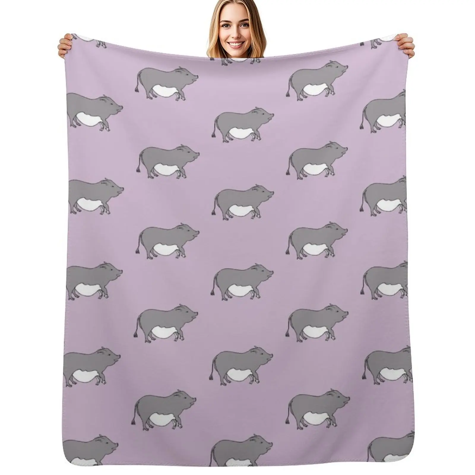 

Cute Potbelly Pig Throw Blanket Loose Weighted Luxury Thicken Designers Blankets