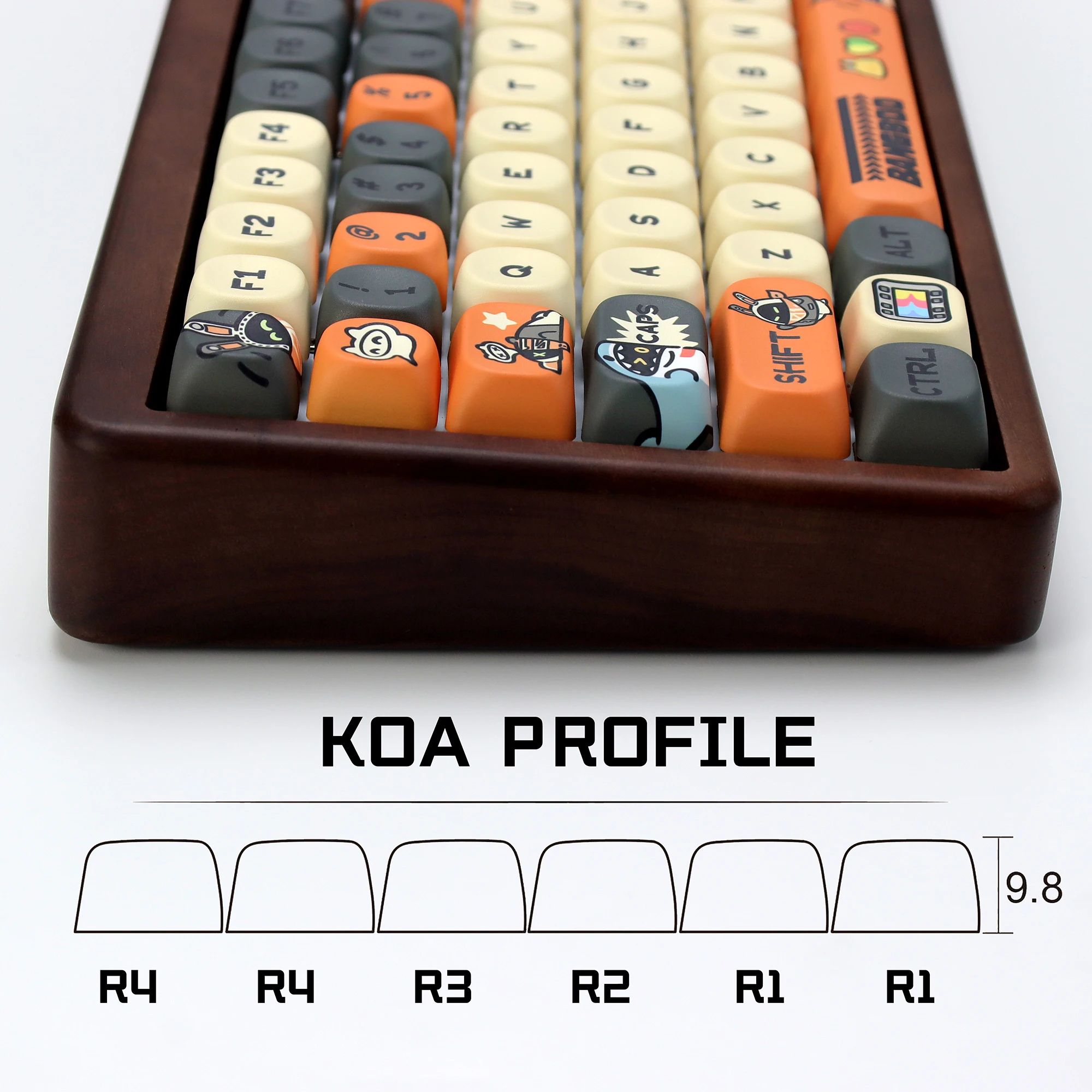 KBDiy لطيف أنيمي ZZZ Bangboo Keycap PBT KOA الملف الشخصي أليس سبليت سبيس ISO كيكابس مخصص ل 60 لوحة المفاتيح الميكانيكية 133 مفتاح مجموعة