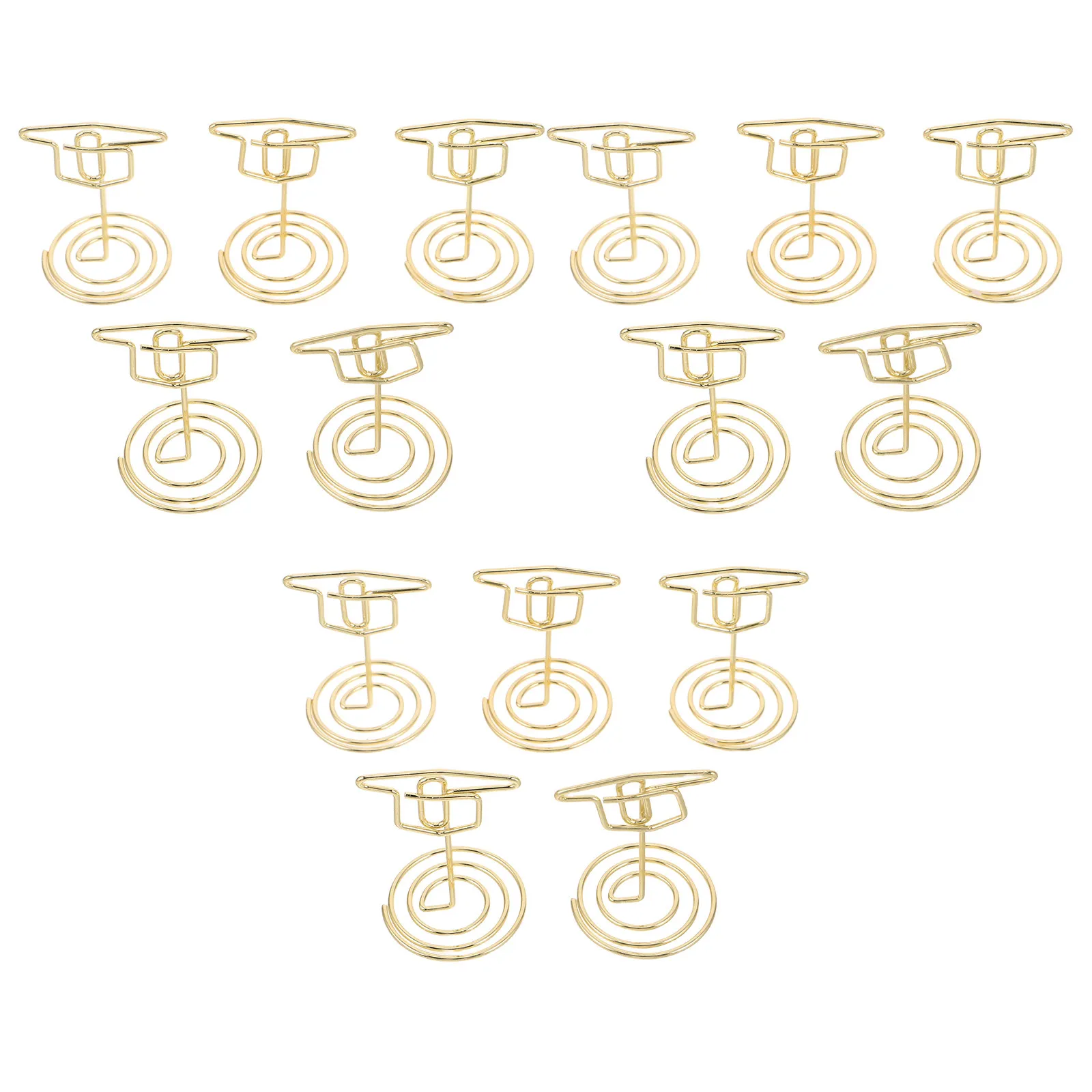 15pcs Gold Metal Grad Cap Memo Clips for Graduation Photos, Table Numbers & Office Display
