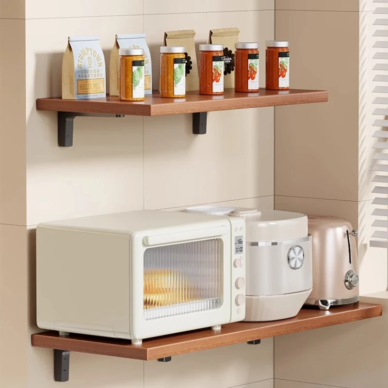 

Wall-Mounted Shelf for Microwave Space-Saving Organizer Rice Cooker & Oven Holder Kitchen Multifunctional Storage Rack