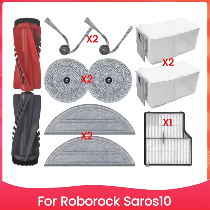 A83G-استبدال جزء ل Roborock Saros10 جهاز آلي لتنظيف الأتربة فرش رئيسية فرشاة جانبية كيس لجميع الغبار ممسحة منصات مرشحات القماش
