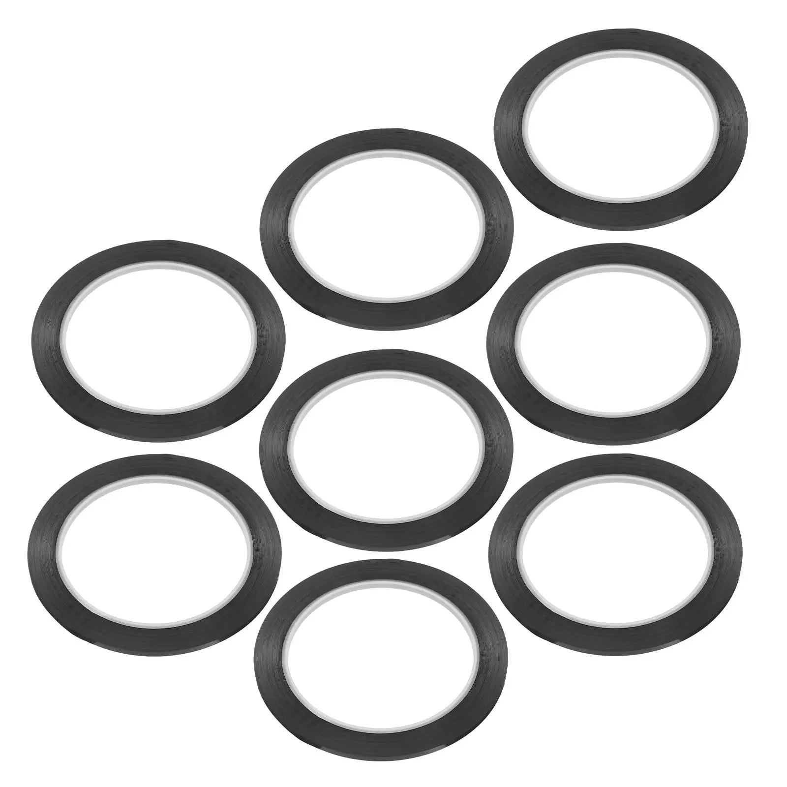 8 Pcs Black Tape Self Adhesive Draw Line Graphic Drafting Marking Chart Whiteboard PET Durability Various Surfaces Plastic Metal