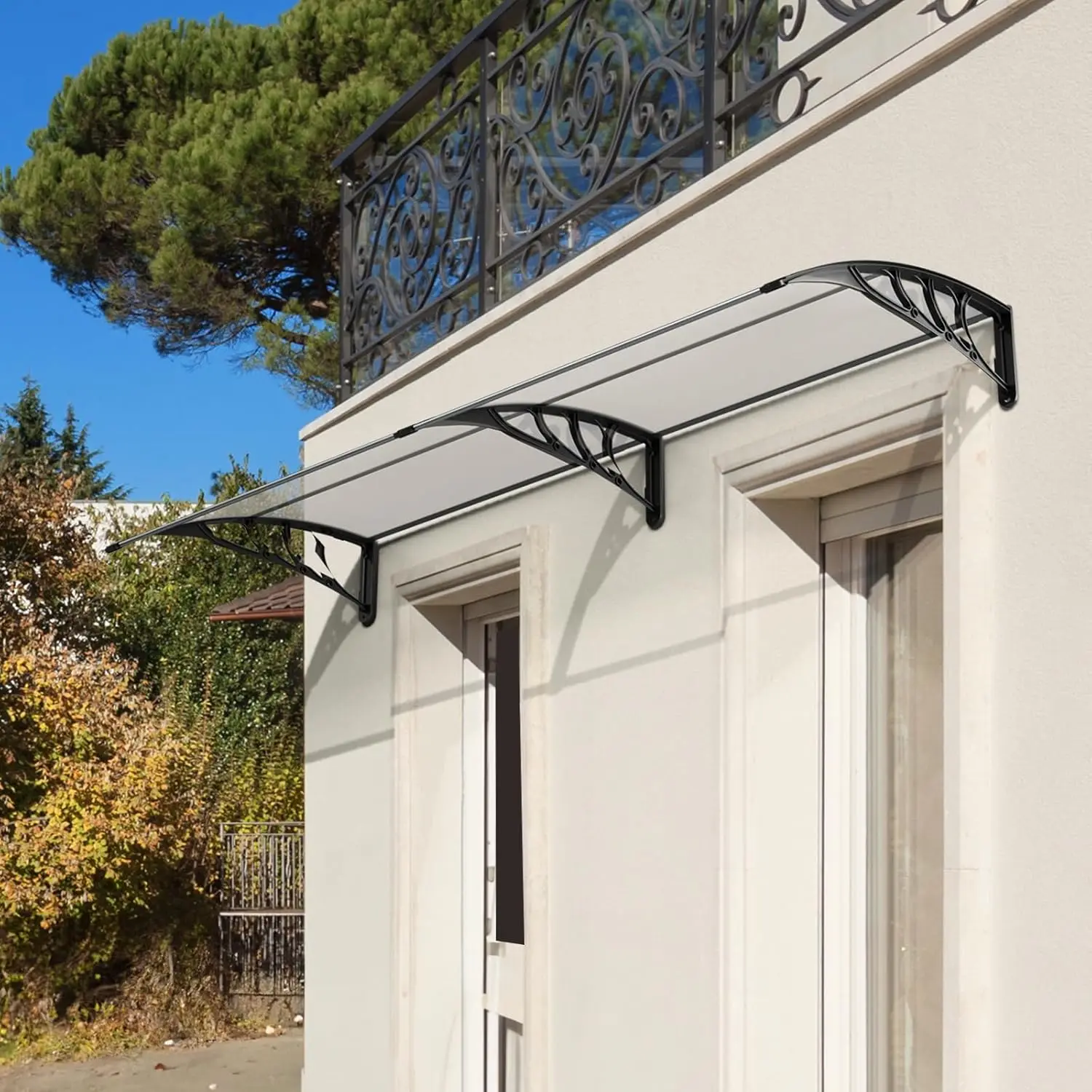 Tenda da ingresso per porta finestra Copertura in policarbonato Porta anteriore Paralume per finestra Baldacchino per patio esterno Shetter solare Foglio cavo 3 dimensioni