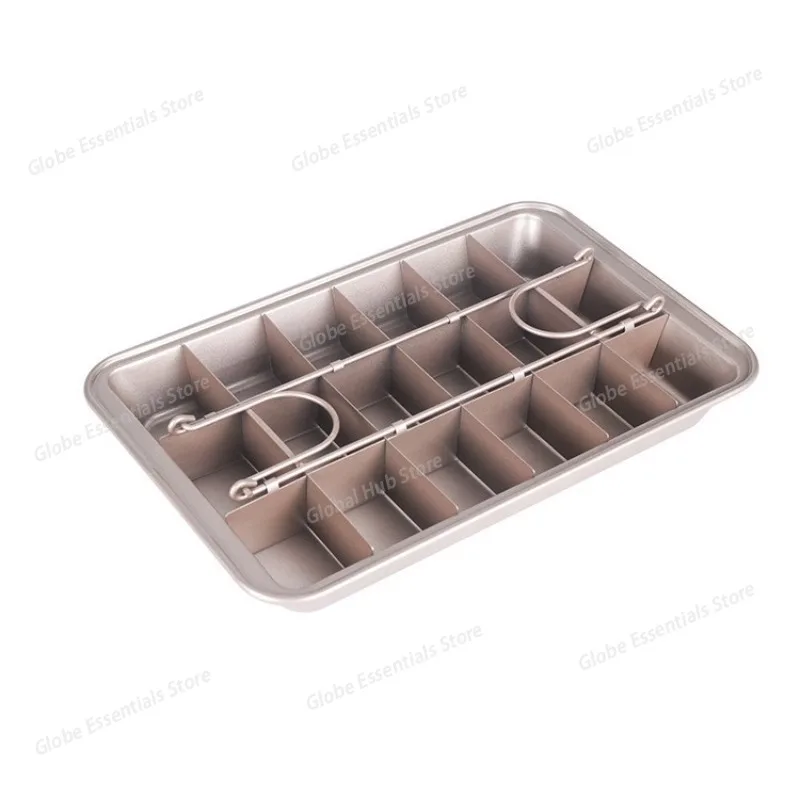 Non Stick Brownie Pan with Dividers Kitchen Baking Tray Cake Mold 18 Cavity Square Bread Baking Mold Carbon Steel Cake Bakeware