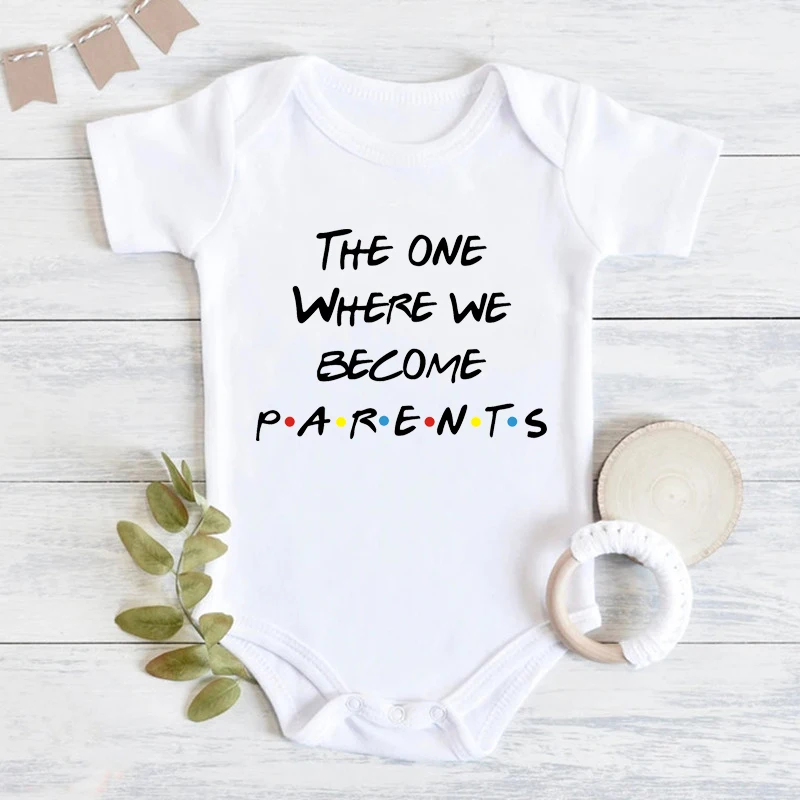 Pregnancy Announcement Onesies Newborn Bodysuit Baby Infant Toddler Jumpsuit We Become Parents Baby Clothes Gifts for New Parent