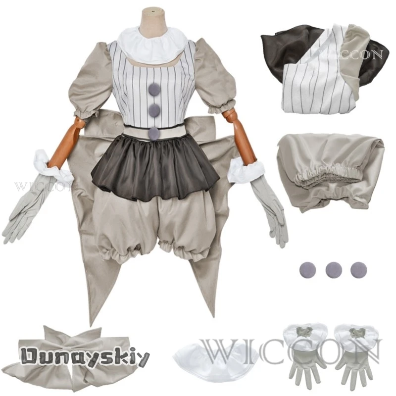 Movie Clown Pennywise Cosplay Costume Genderswap Halloween Horror Lolita Dress Up Women Fantasy Dress Carnival Party Full Set