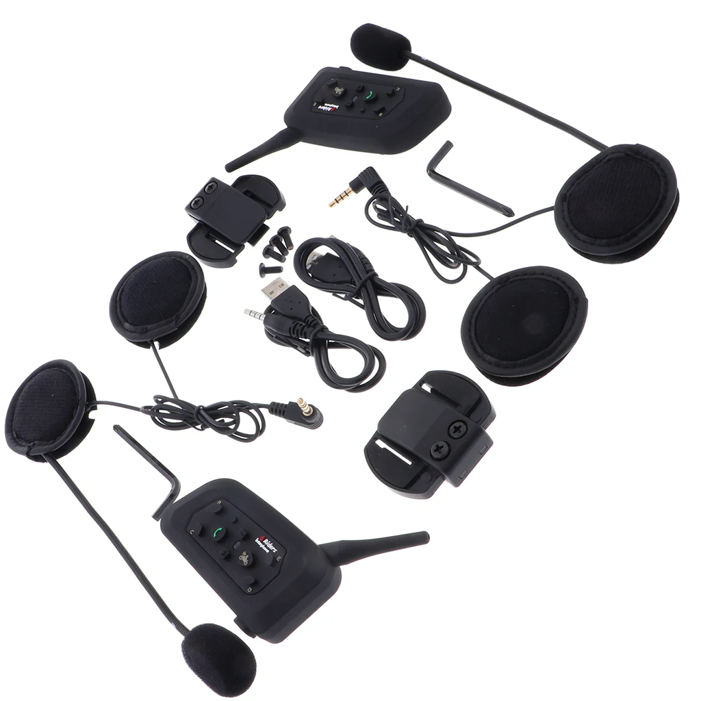 Motorcycle Bluetooth Headset Helmet Intercom System with 6 Rider Pairing and Waterproof Outdoor Communication