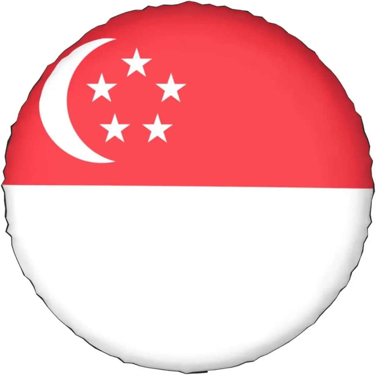

Flag of Singapore Pattern Print Spare Tire Cover Waterproof Dust-Proof UV-Proof Wheel Tire Covers
