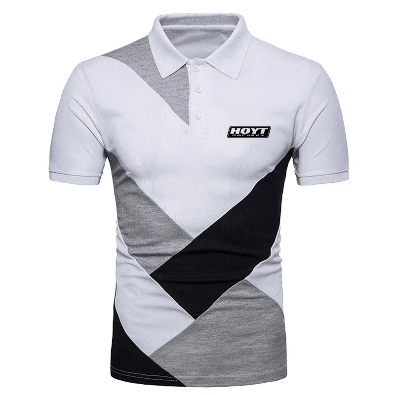 2023 Men New Hoyt Archery Spring And Summer Stitching Polo Shirt Fashionable High Quality Comfortable Casual T Shirt Man Tops