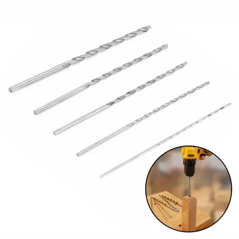 5 Chiếc Xoắn Khoan Lỗ Cưa Cắt Dụng Cụ Làm Rau Cau Dài Thêm HSS Thẳng Vít Mũi Bộ Công Cụ Điện khoan Bits