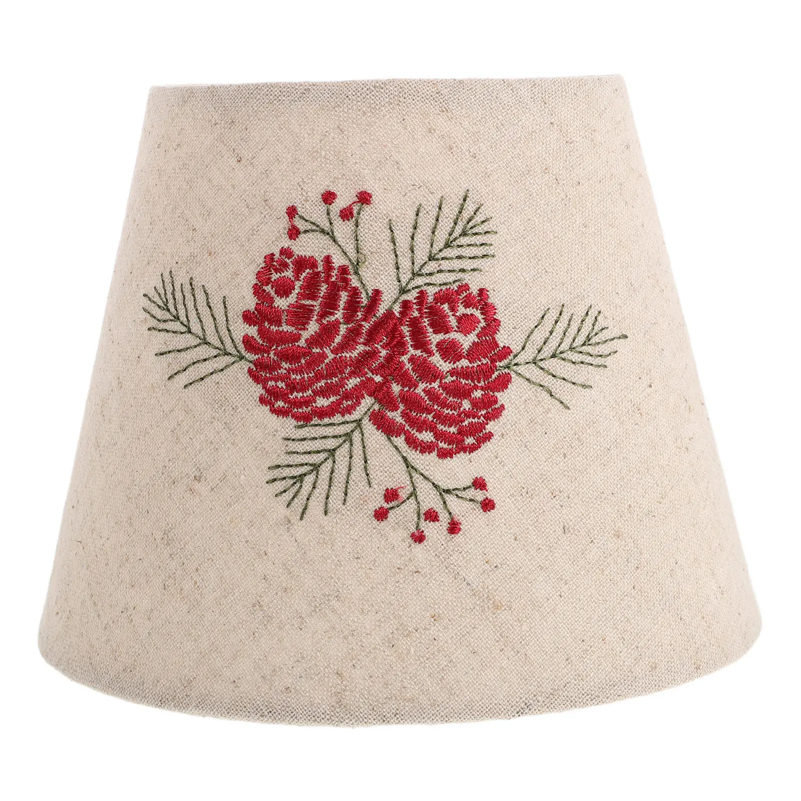 Small Embroidered Barrel Lamp Shade Fabric Replacement for Table Lamps Bedside Lights Fits E27 E14 Base 4.3x6.7x5.1 Decor