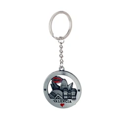 Valencia Logo Charm Keychain Spanish Style Jewelry Bag Pendant Key Chains for Spain Travel Souvenir Keyring Gifts Fashion Charms