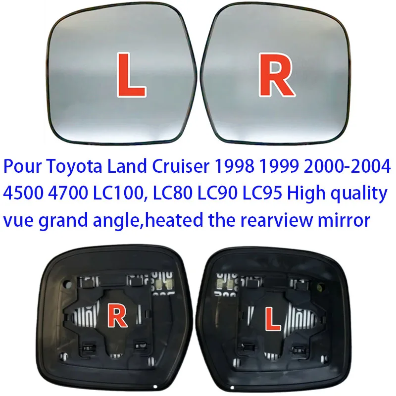 Pour Toyota Land Cruiser 1998-2004 4500 4700 LC100, LC80 LC90 LC95 High Quality Vue Grand Angle, Heated The Rearview Mirror