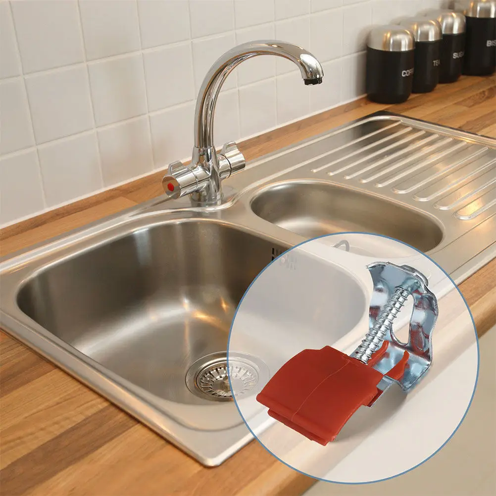 

Набор из 8 регулируемых креплений для кухонной раковины, монтажные зажимы с арочным дизайном, без сверления, устойчивые опоры для раковины