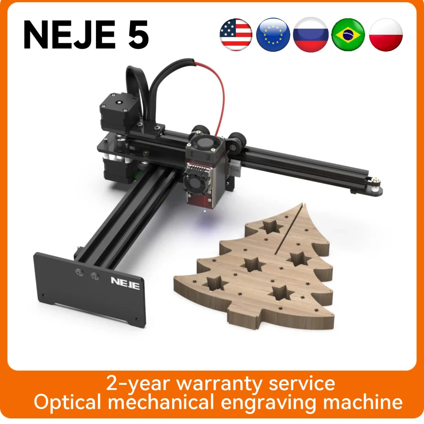 

7W/12W NEJE 5 A40640/E40/E30/A40630 DIY CNC Laser Engraver - Free NEJE Software | Fast Shipping from Overseas Warehouses