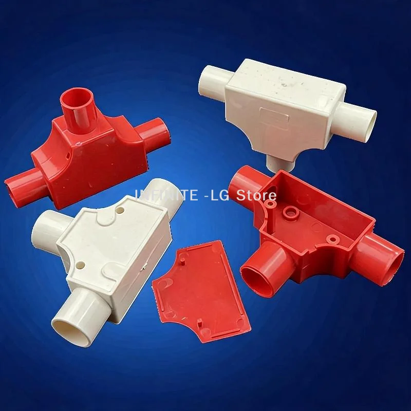 PVC Three Way Conduit Junction Box Removable Cover Fire Resistant Material For Home Electrical WiringINFINITE -LG
