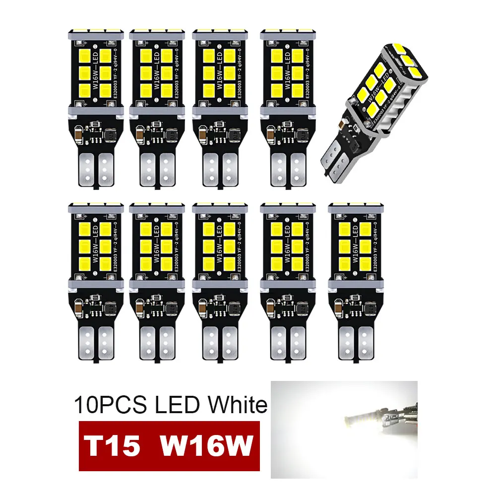 

10pcs LED Reverse Light Blub Backup Lamp W16W T15 921 Canbus No Error White For BMW VW Audi Honda Toyota Nissan Suzuki KIA