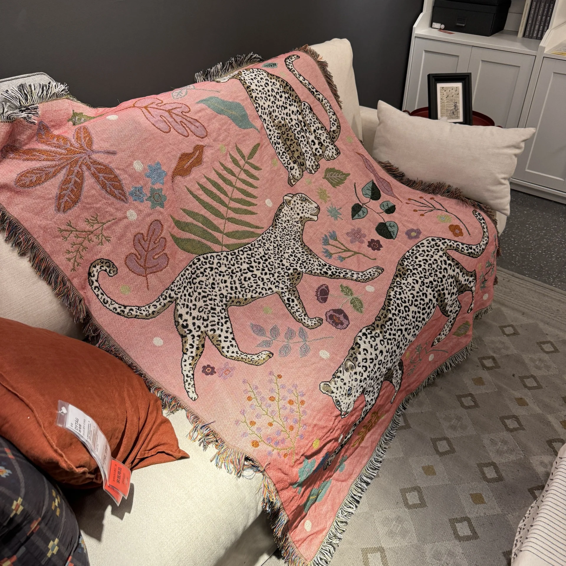 Pink Blankets for Sofa Jacquard Leopard Blanket Knitted Throw Sofa Blanket Bedspread Sofa Cover Fashion Tapestry Dropshipping