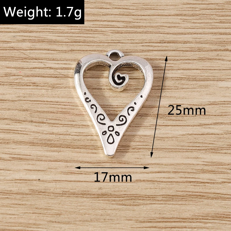 20 stücke 14x16mm niedlichen Gold Silber Farbe Legierung Liebe Herz Charms Anhänger für Schmuck Herstellung Ohrringe Halsketten Armbänder DIY Geschenke – Detail 8